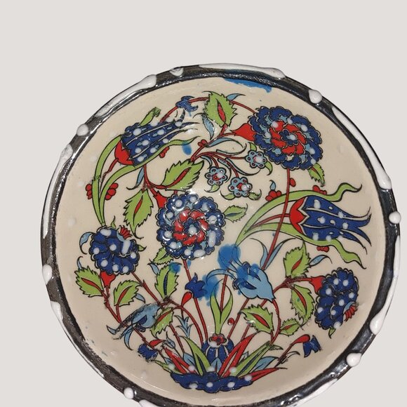 Nakkas Bowls Handpainted Turkish Ceramic Finger Dip Floral Traditional Patterns - Picture 9 of 13